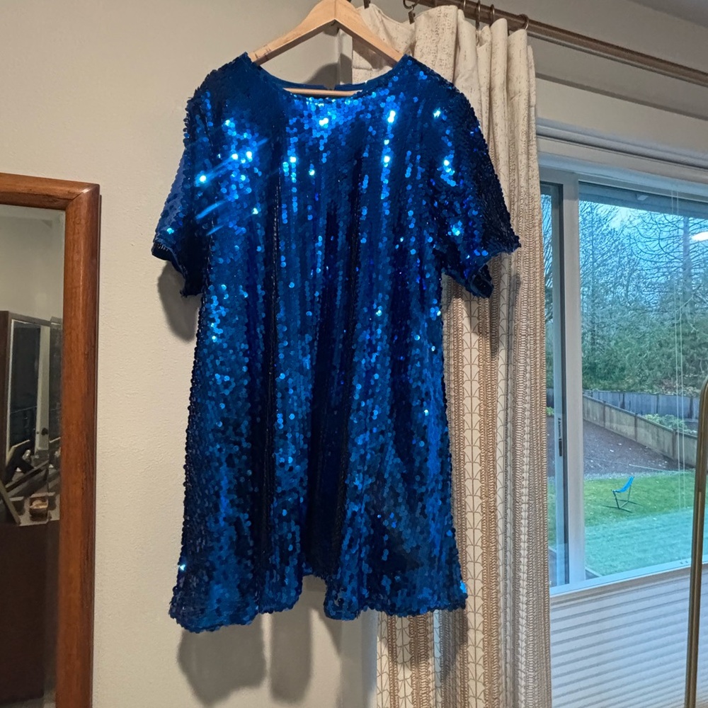 Maeve Shimmering Sapphire Sequin Dress